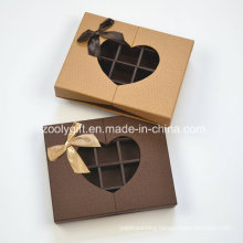 Customized Paper Chocolate Box with Insert and Clear Heart Shaped Window / Chocolate Gift Boxes